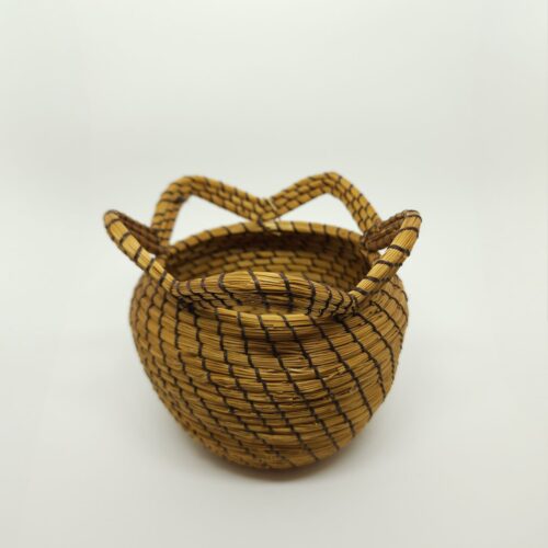 Vaso de Capim Dourado Linha Preta 13 x 12cm