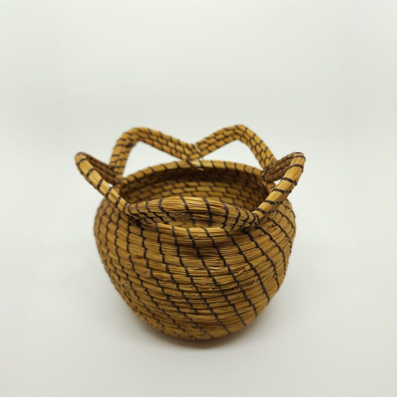 Vaso de Capim Dourado Linha Preta 13 x 12cm