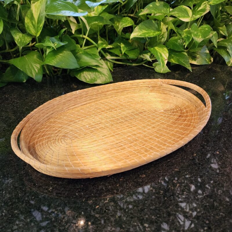 #BANDEJA CAPIM DOURADO LISA OVAL C/ ALCA