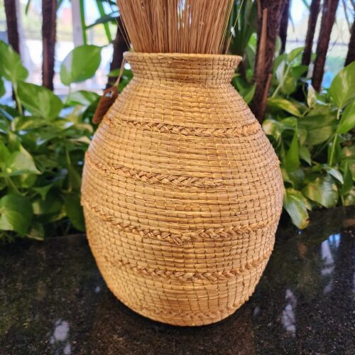 #VASO CAPIM DOURADO ALTO C/ LINHA DOURADA