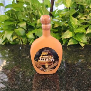 #CACHACA JALAPA 300ML CERAMICA MARROM