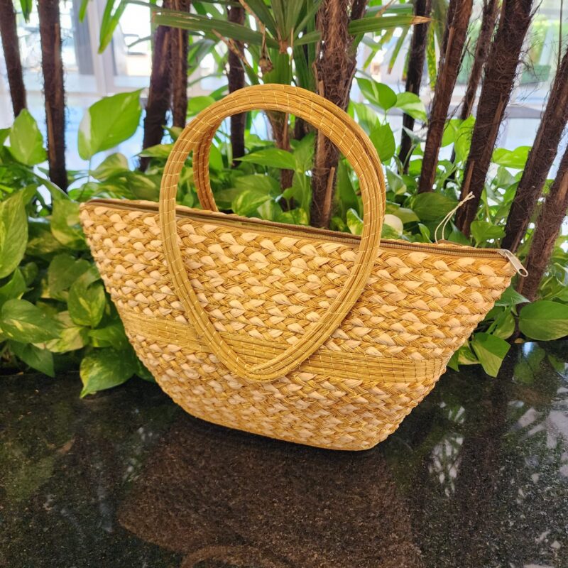 #BOLSA MSITA C.DOURADO + BURITI TIPO CESTA 44X26