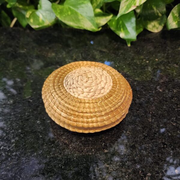 #PORTA MOEDACAPIM DOURADO C/ FIBRA BURITI DIVERSOS