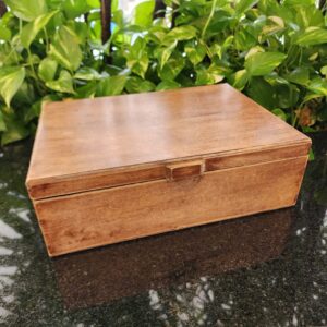 #CAIXA/BAU RUSTICA CAFÉ GRANDE  33X25,5X11