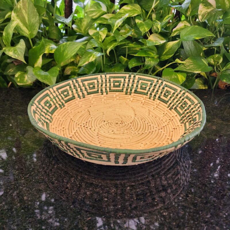 Cesta de Carnaúba Natural + Verde - Feito a Mão