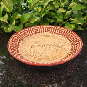 #CESTA CARNAÚBA  NATURAL/CAFÉ 30CM