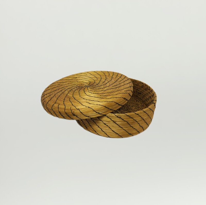 #CAIXA C.DOURADO LINHA PRETA LISA M 21X7