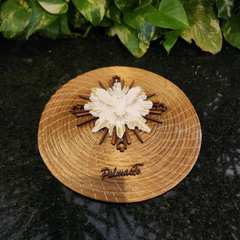 #MANDALA + DIVINO DE RESINA COM ESPRENDOR + PLACA PALMAS 19CM