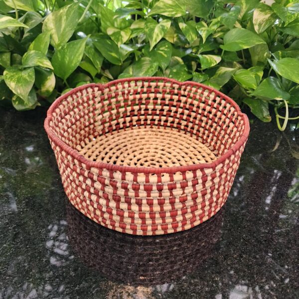 #CESTA REDONDA CARNAÚBA NATURAL/CAFE 23X10