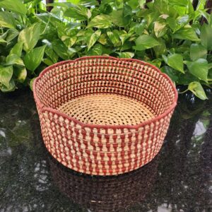 #CESTA REDONDA CARNAÚBA NATURAL/CAFE 29X12
