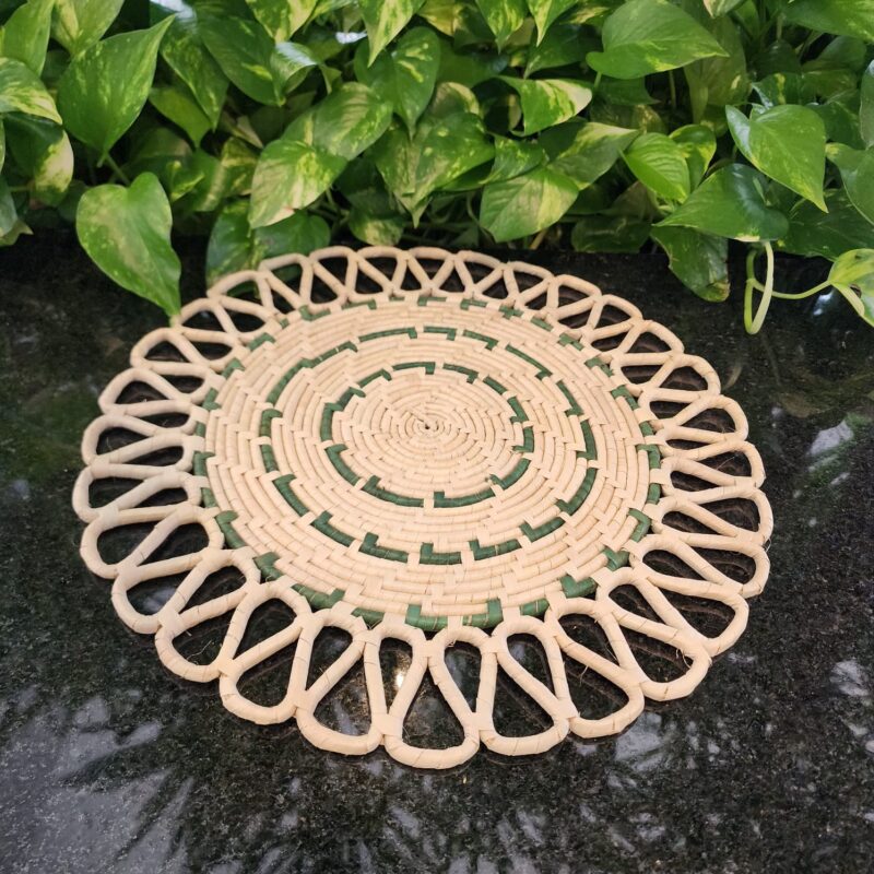 #MANDALA GOTAS M NATURAL/VERDE 32CM