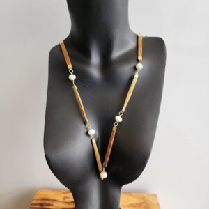 #COLAR CAPIM DOURADO COM CRISTAL