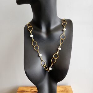 #COLAR CAPIM DOURADO COM CRISTAL
