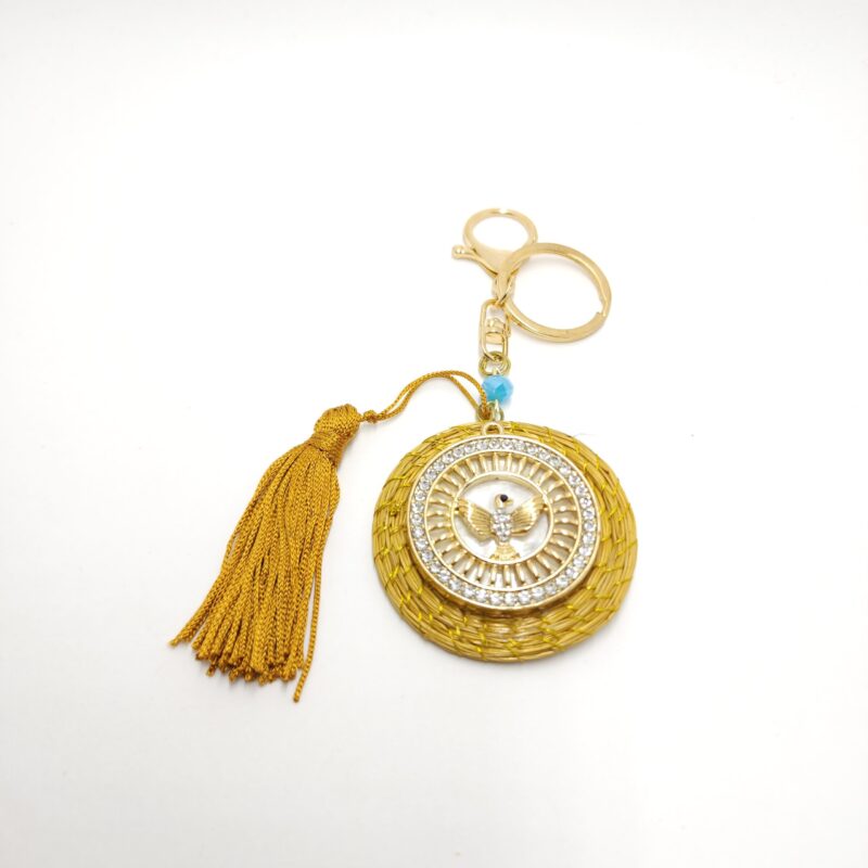 #CHAVEIRO DIVINO C/ POMPOM PEDRA