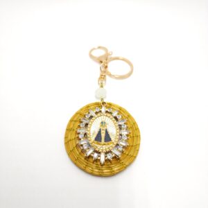#CHAVEIRO NOSSA SENHORA  C/ MANDALA CAPIM DOURADO