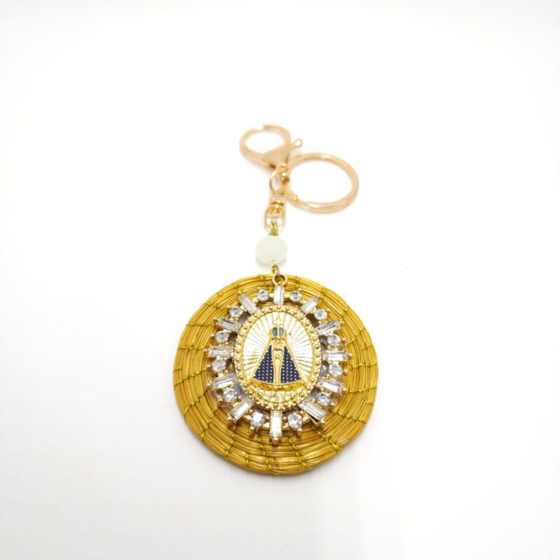 #CHAVEIRO NOSSA SENHORA  C/ MANDALA CAPIM DOURADO