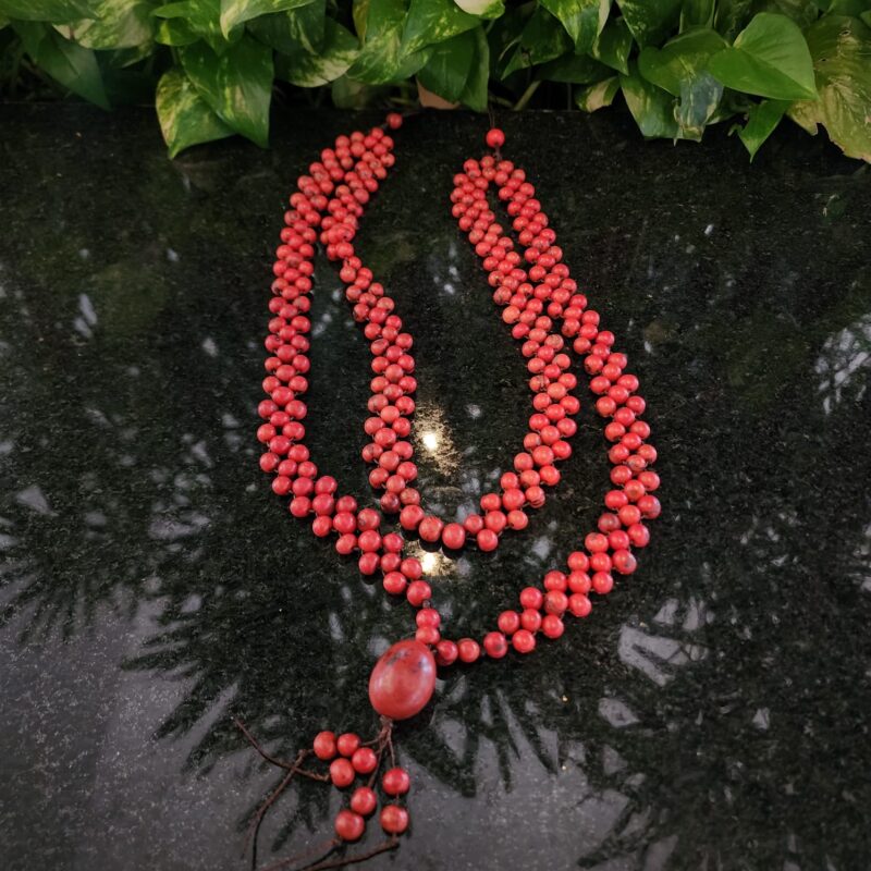 #COLAR SEMENTE AÇAI DUPLO TRANÇADO COM JARINA