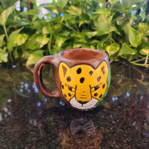 #CANECA CERAMICA FAUNA ONÇA PALMAS GRANDE