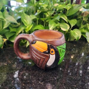 #CANECA CERAMICA FAUNA TUCANO PALMAS GRANDE