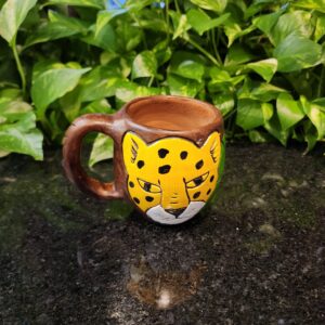 #CANECA CERAMICA FAUNA TO ONÇA S/ NOME