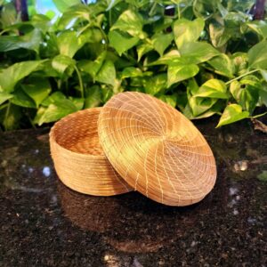 ##CAIXA CAPIM DOURADO LISA LINHA NATURAL 15.5X6CM