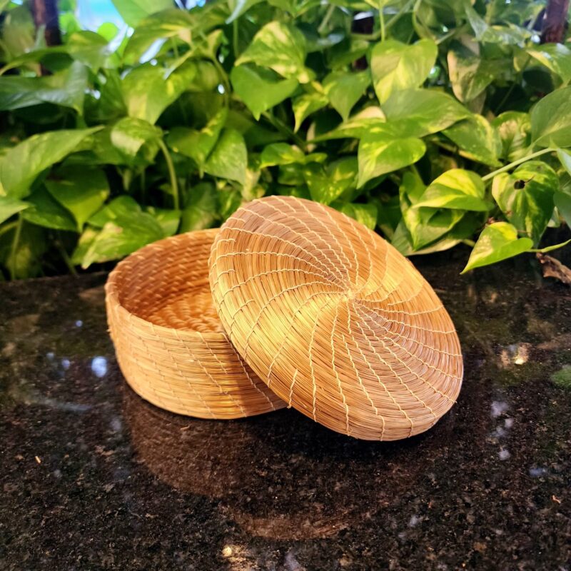 ##CAIXA CAPIM DOURADO LISA LINHA NATURAL 15.5X6CM