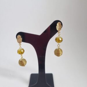 #CONJUNTO PULSEIRA CAPIM DOURADO C/ CRISTAL + BRINCO