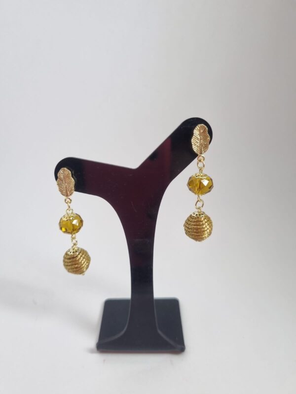 #CONJUNTO PULSEIRA CAPIM DOURADO C/ CRISTAL + BRINCO