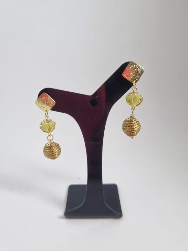 #CONJUNTO PULSEIRA CAPIM DOURADO C/ CRISTAL + BRINCO - Imagem 6