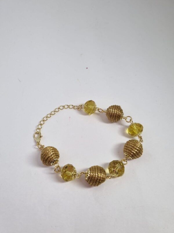 #CONJUNTO PULSEIRA CAPIM DOURADO C/ CRISTAL + BRINCO - Imagem 3