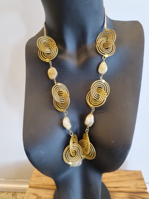 #CONJUNTO COLAR CAPIM DOURADO + BRINCO