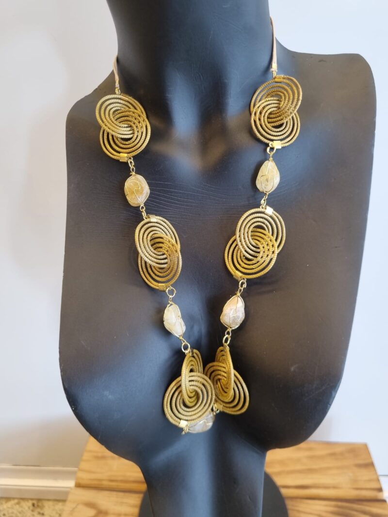 #CONJUNTO COLAR CAPIM DOURADO + BRINCO