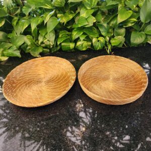 ##BANDEJA REDONDA C.DOURADO LINHA NATURAL 12X12X2#