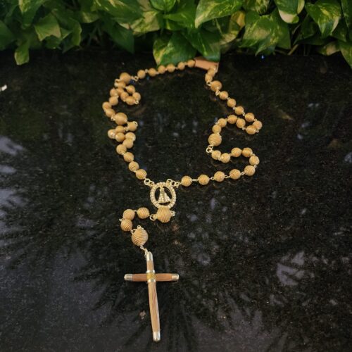 #TERÇO GRANDE TODO C. DOURADO CRUZ GRANDE#