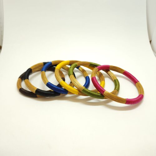 Pulseira de Capim Dourado Colorida