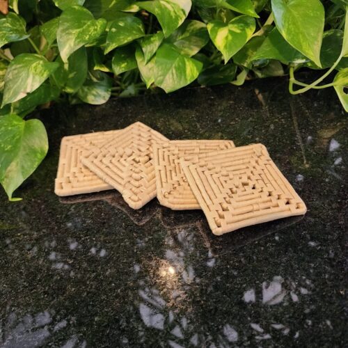 Porta-Copos de Carnaúba Natural 9cm - Feito a Mão