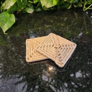 Porta-Copos de Carnaúba Natural 9cm - Feito a Mão