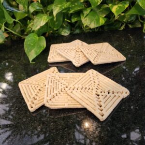 Porta-Copos de Carnaúba Natural 9cm - Feito a Mão