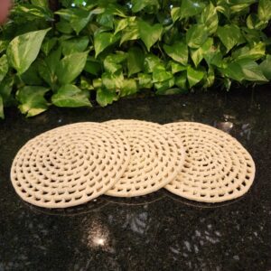 Porta-Panelas de Carnaúba Natural 20cm - Feito a Mão