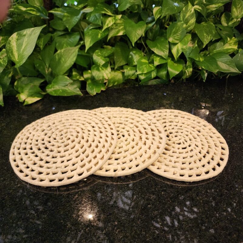 Porta-Panelas de Carnaúba Natural 20cm - Feito a Mão