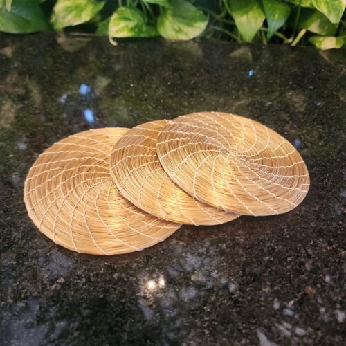 Porta Copo de Capim Dourado Linha Natural