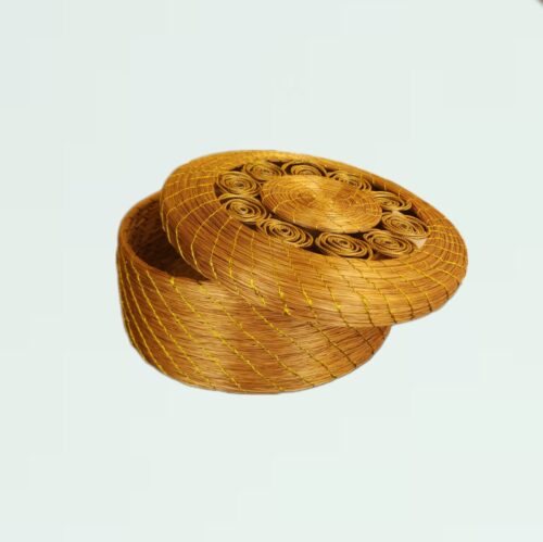 Caixa de Capim Dourado Linha Dourada Coleção Rosas22 x 8cm