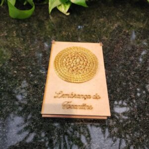 Bloco de MDF com Madala de Capim Dourado escrita Tocantins