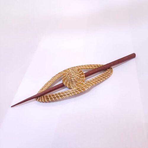 Presilha de Palito de Cabelo Madeira + Capim Dourado Diversas