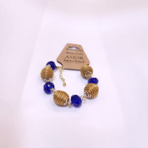 Pulseira de Capim Dourado com Cristal