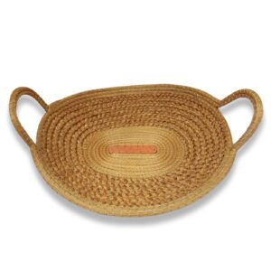 Cesta Capim Dourado Fechada com alça 46 x 31 x 8cm