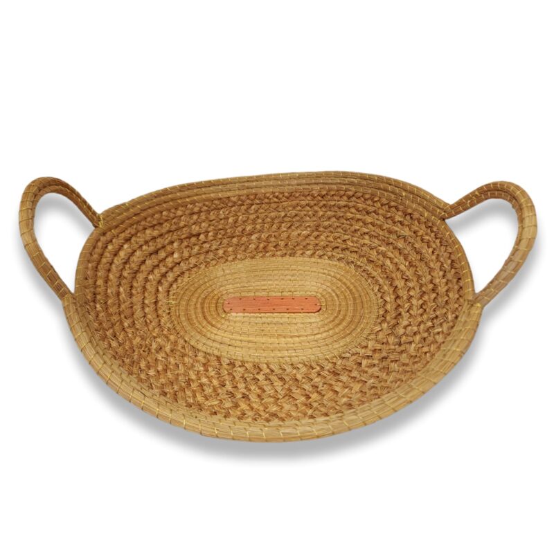 Cesta Capim Dourado Fechada com alça 46 x 31 x 8cm