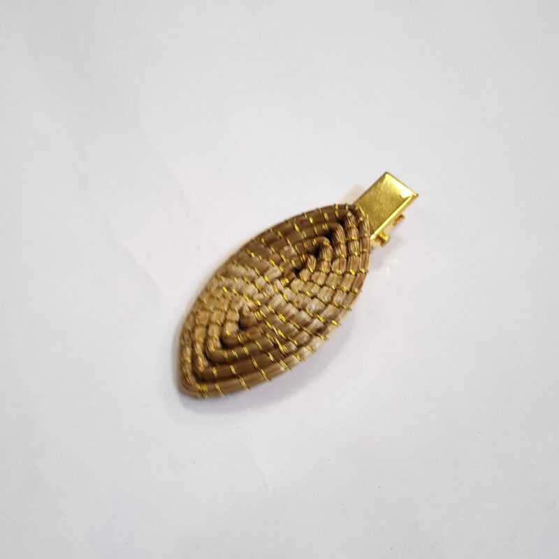 Presilha de Cabelo folha de Capim Dourado M