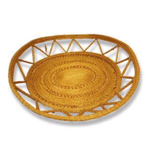 Cesta Capim  Dourado Linha Dourada Aberta 41 x 39cm
