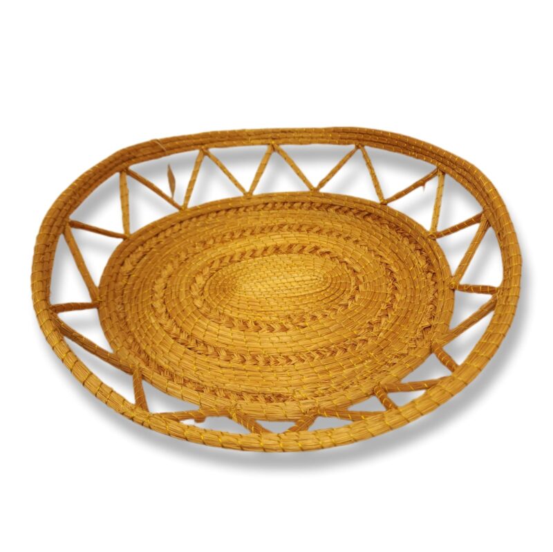 Cesta Capim  Dourado Linha Dourada Aberta 41 x 39cm